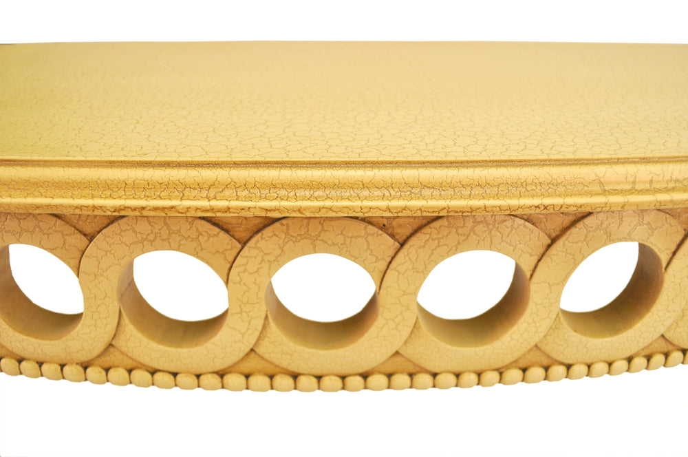 Neoclassical Demilune Console w/ Crackle Finish Table Top - image 3