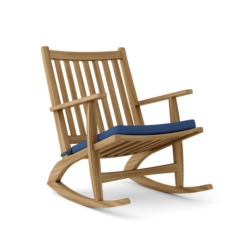 Modern Rocking Armchair - Canvas Navy cushion