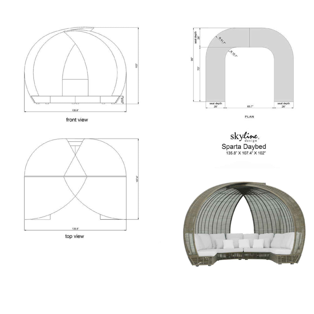Sparta Daybed Sunbrella Cushion - image 4
