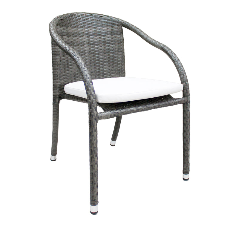 Spectrum Stackable Set 2 Woven Armchairs with Cushion