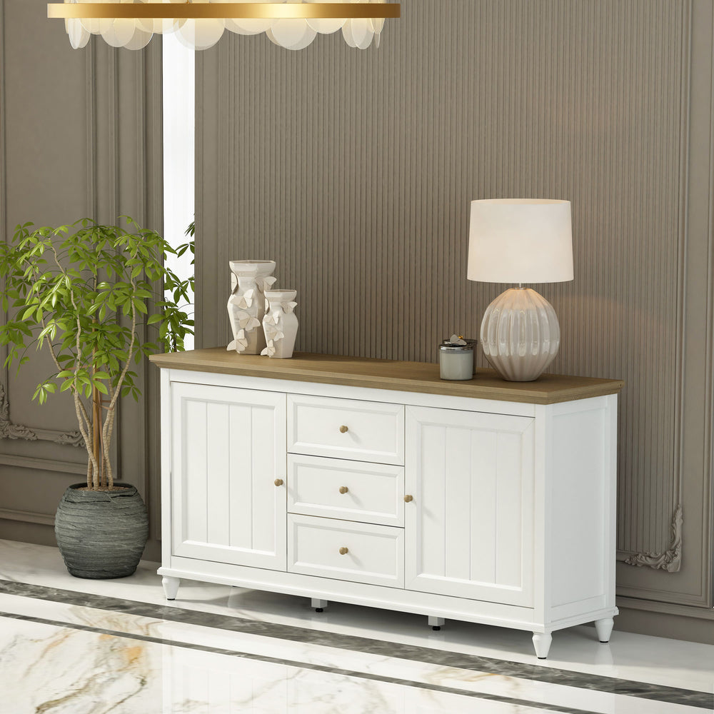 Chenon Sideboard - White & Brown - image 2