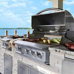 Blaze Professional LUX 34 Inch 3 Burner Built-In Gas Grill With Rear Infrared Burner