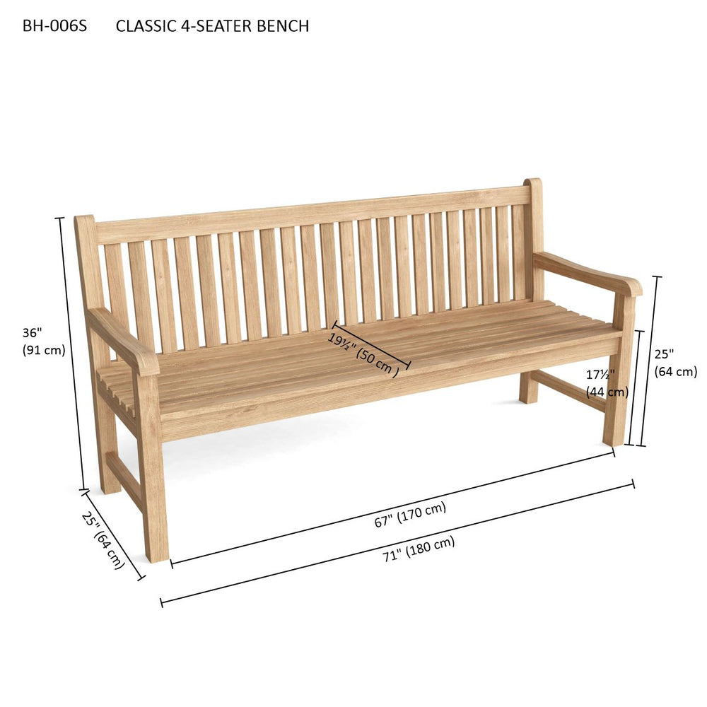 Classic 4-Seater Bench - image 3