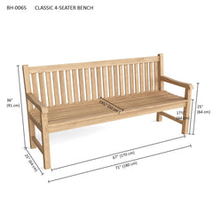 Classic 4-Seater Bench - image 3