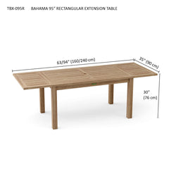 Bahama 95" Rectangular Table w/ Double Leaf Extensions - image 5
