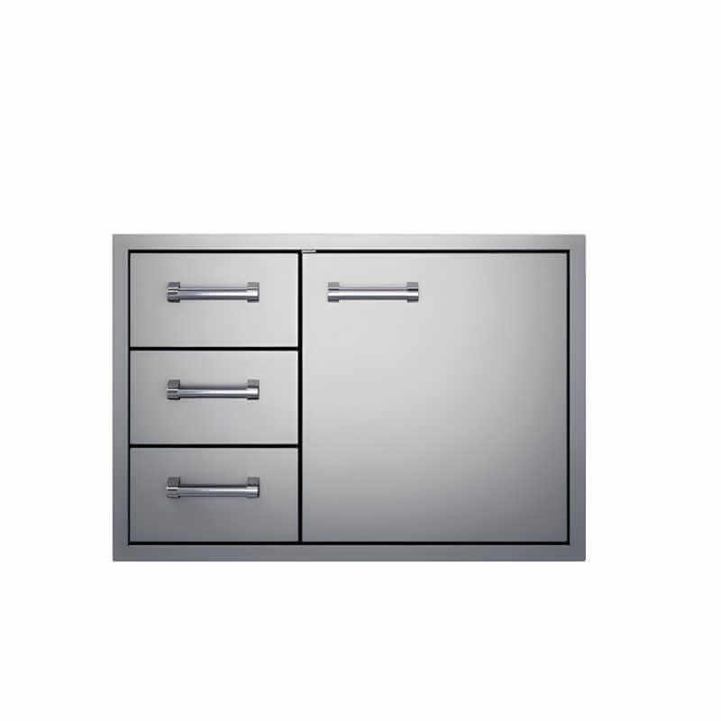 Delta Heat 30-Inch Stainless Steel Access Door & Triple Drawer Combo - DHDD303-B