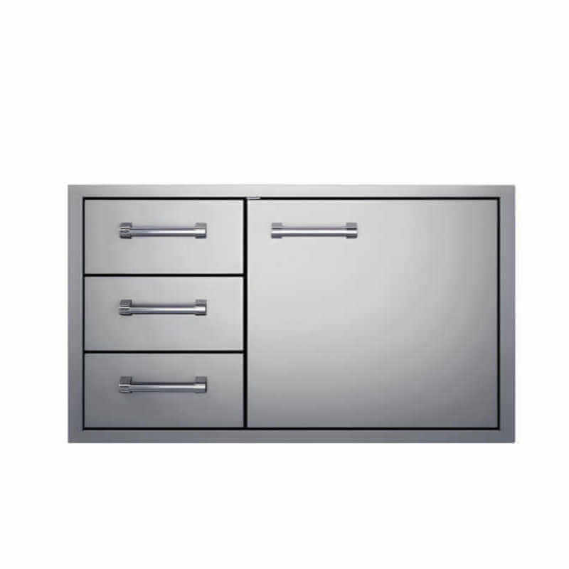 Delta Heat 36-Inch Stainless Steel Access Door & Triple Drawer Combo - DHDD363-B