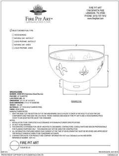 Fire Pit Art Fleur de Lis