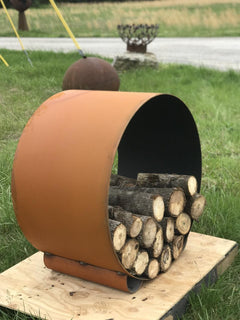 Fire Pit Art - The Orbit - Round Steel Log Rack