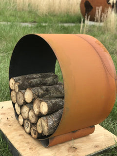 Fire Pit Art - The Orbit - Round Steel Log Rack