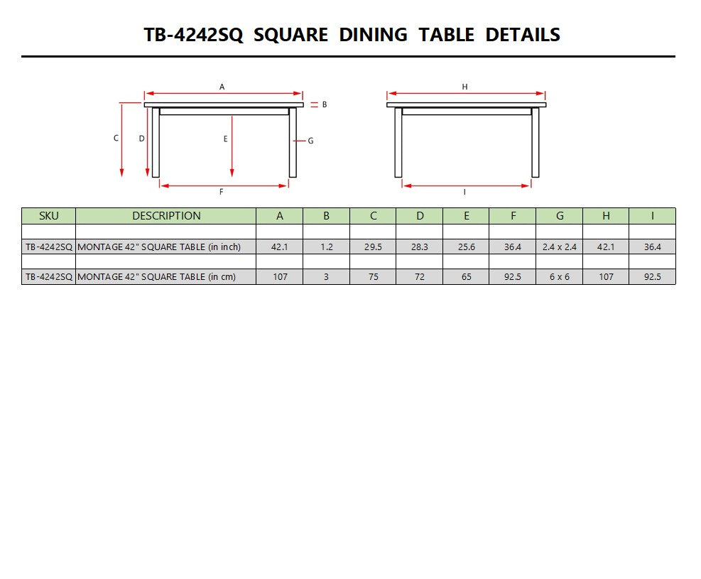 Montage 42" Square Table - image 3