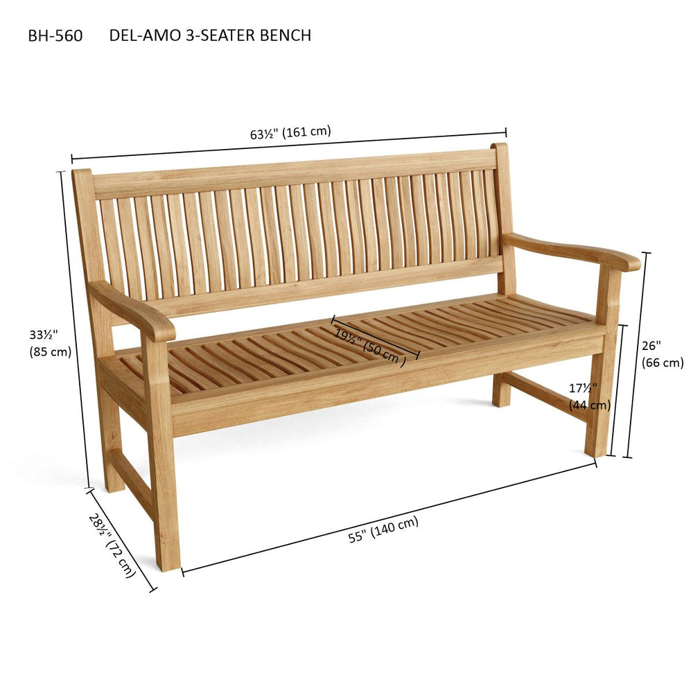 Del-Amo 3-Seater Bench - image 3