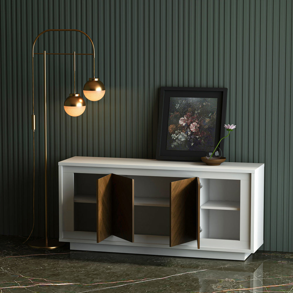 Paraggi Sideboard - White & Mahogany - image 3