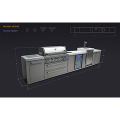 6-Burner with Kegerator and Beverage Center Stainless Steel Propane Gas BBQ Island Grill - MAi805-KEGBEV by Mont Alpi