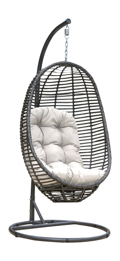 Panama Jack Graphite 2-Piece Hanging Chair with Cushion Aluminum Frame