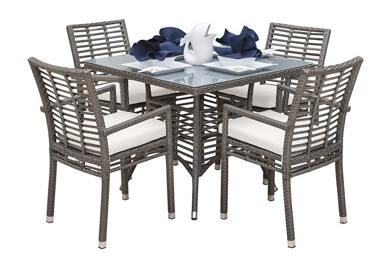 Panama Jack Graphite 5-Piece Armchair Dining Set with Cushions