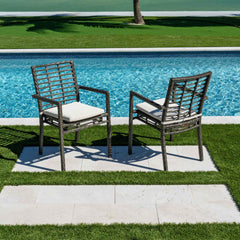 Panama Jack Graphite Stackable Arm Chair, Removable Cushion