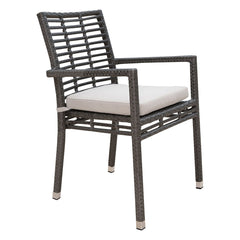 Panama Jack Graphite Stackable Arm Chair, Removable Cushion