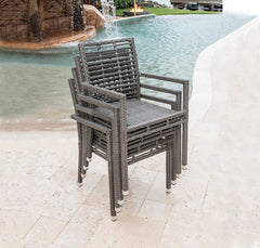 Panama Jack Graphite Stackable Arm Chair - Weather-Resistant