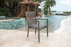 Panama Jack Graphite Stackable Arm Chair - Weather-Resistant