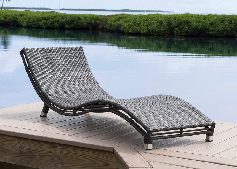 Panama Jack Graphite Curve Chaise Lounge - Powder-Coated Aluminum