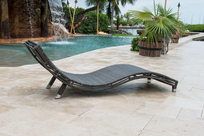 Panama Jack Graphite Curve Chaise Lounge with Cushion, UV-Resistant