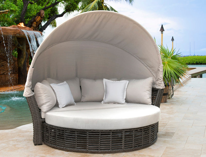 Panama Jack Graphite Canopy Daybed with Cushions - Retractable Canopy