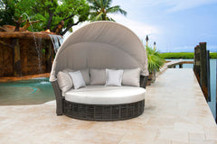 Panama Jack Graphite Canopy Daybed with Cushions - Retractable Canopy