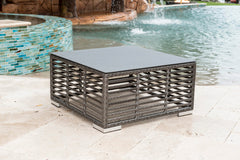 Panama Jack Graphite Square Coffee Table with Tempered Glass