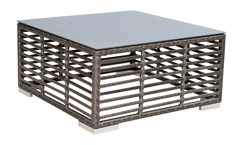 Panama Jack Graphite Square Coffee Table with Tempered Glass
