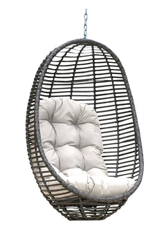 Panama Jack Graphite Woven Hanging Chair w/ Cushion, Weather-Resistant