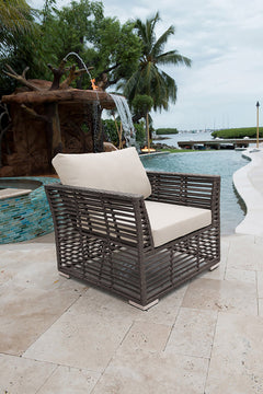 Panama Jack Graphite Lounge Chair with Cushions, Aluminum Frame