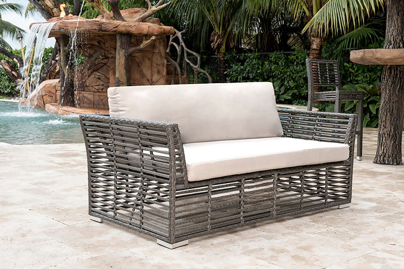 Panama Jack Graphite Loveseat with Cushions, Weather-Resistant Frame