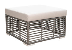 Panama Jack Graphite Square Ottoman with Cushion, Aluminum Frame