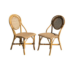 Panama Jack Sofia Side Chairs, Set of 2, Handcrafted Rattan