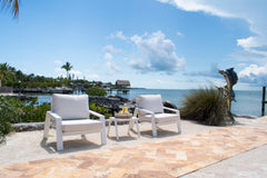 Panama Jack Mykonos Lounge Chair - White Aluminum Frame