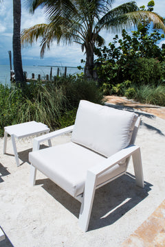 Panama Jack Mykonos Lounge Chair - White Aluminum Frame