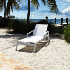 Panama Jack Mykonos 3-Piece Chaise Lounge Set - White Aluminum