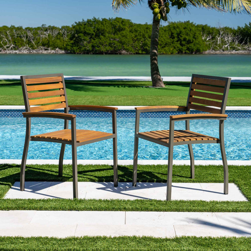 Panama Jack Boca Grande Stackable Dining Armchairs, Set of 2