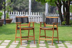 Panama Jack Laguna Barstool, Solid Acacia Wood for Patio