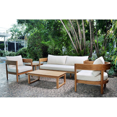 Panama Jack Bali Teak 5-Piece Seating Set, Grade A Teak Outdoor Patio