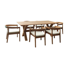 Panama Jack Bali Teak 7-Piece Rectangular Dining Table, Grade A Teak