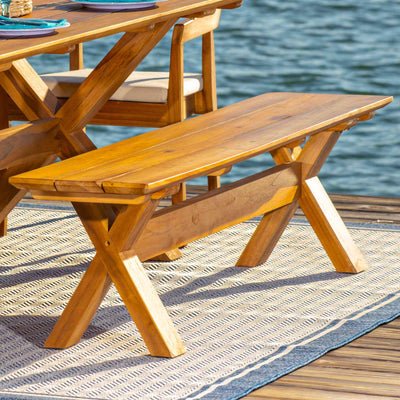 Panama Jack Bali Teak Bench, Grade A Teak Outdoor Seating