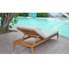 Panama Jack Bali Teak Chaise Lounge with Cushion for Outdoor Patio