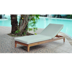 Panama Jack Bali Teak Chaise Lounge with Cushion for Outdoor Patio