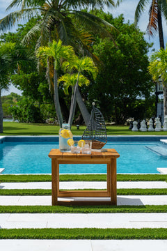 Panama Jack Bali Teak End Table - Grade A Teak Outdoor