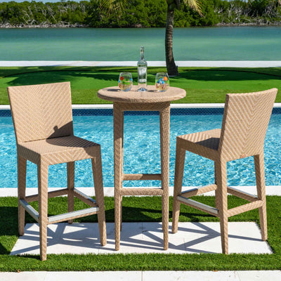 Panama Jack Austin 3-Piece Round Pub Table Set - Aluminum Frame