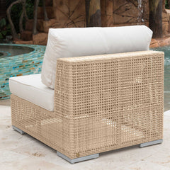 Austin Modular Armless Chair with Aluminum Frame and Cushion
