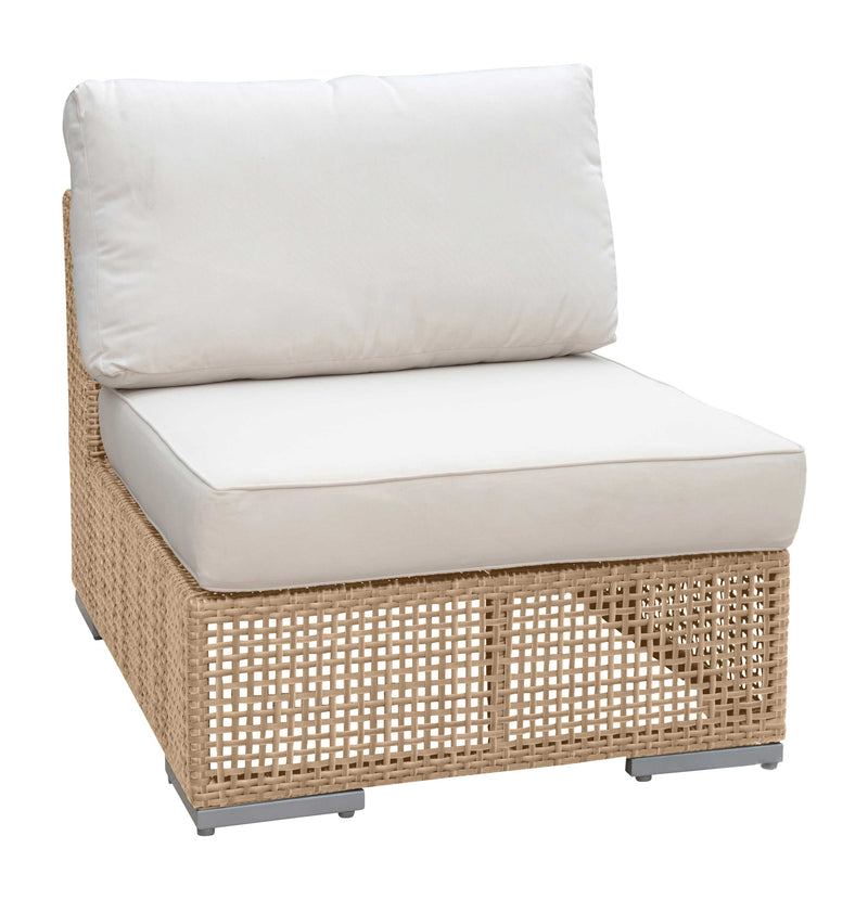 Austin Modular Armless Chair with Aluminum Frame and Cushion