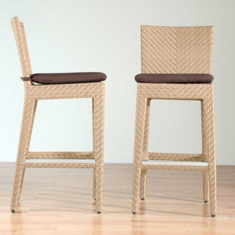 Austin Barstool with Cushion, Anodized Aluminum Frame for Outdoor